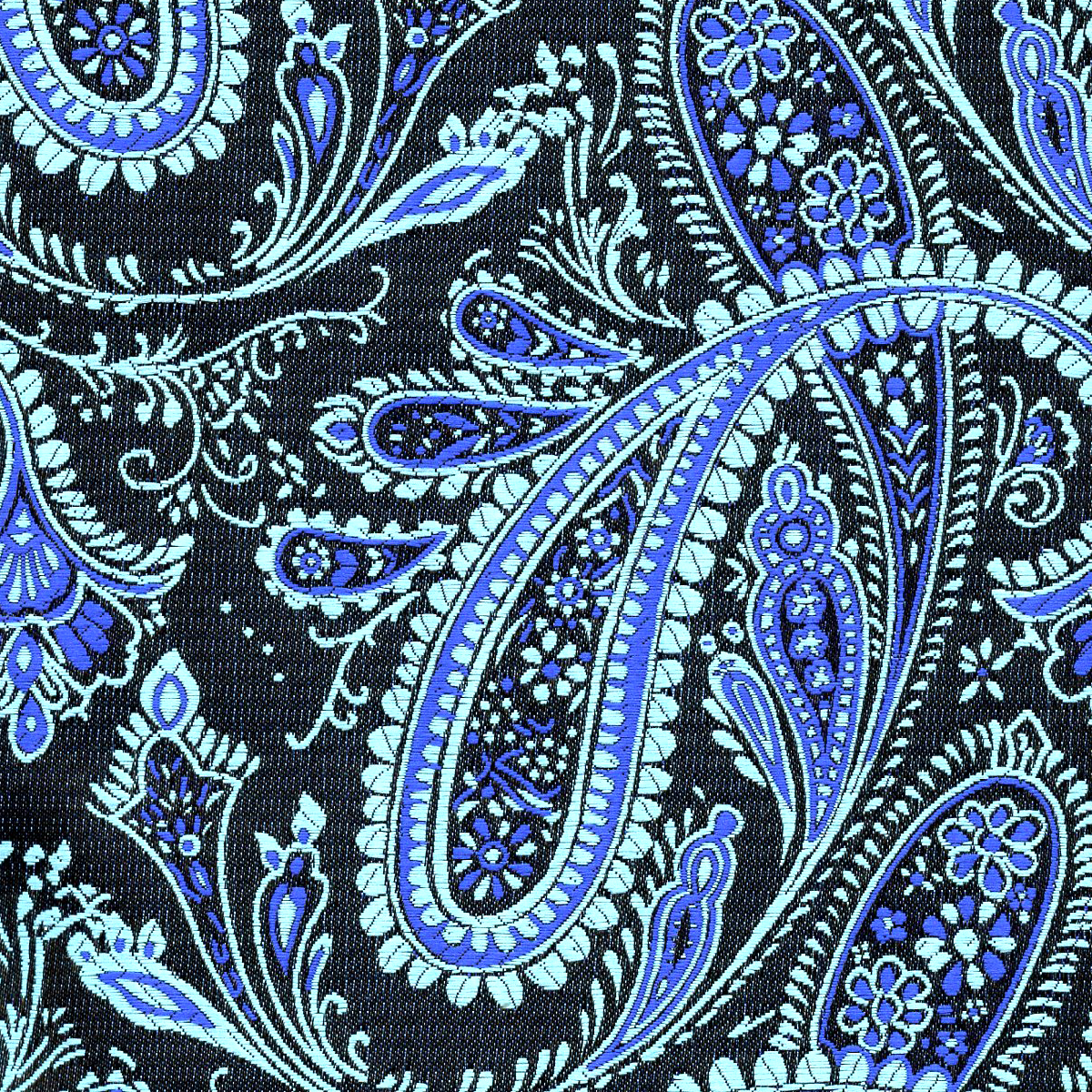 Fabric Polyester Jacquard; EU2113-004 Classic Paisley Blk/Royal/Teal